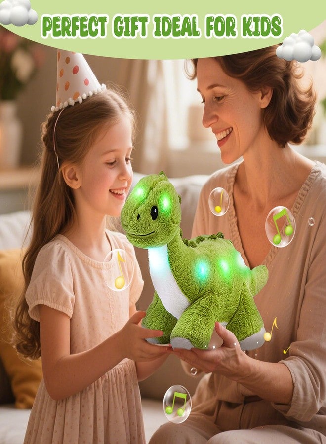 Glow Guards 16'' Light up Dinosaur Stuffed Animal,LED Soft Dinosaur Plush Toy with Magic Night Lights&Lullaby,Birthday Children's Day for Toddler Kids (Green, Music) - Image 5